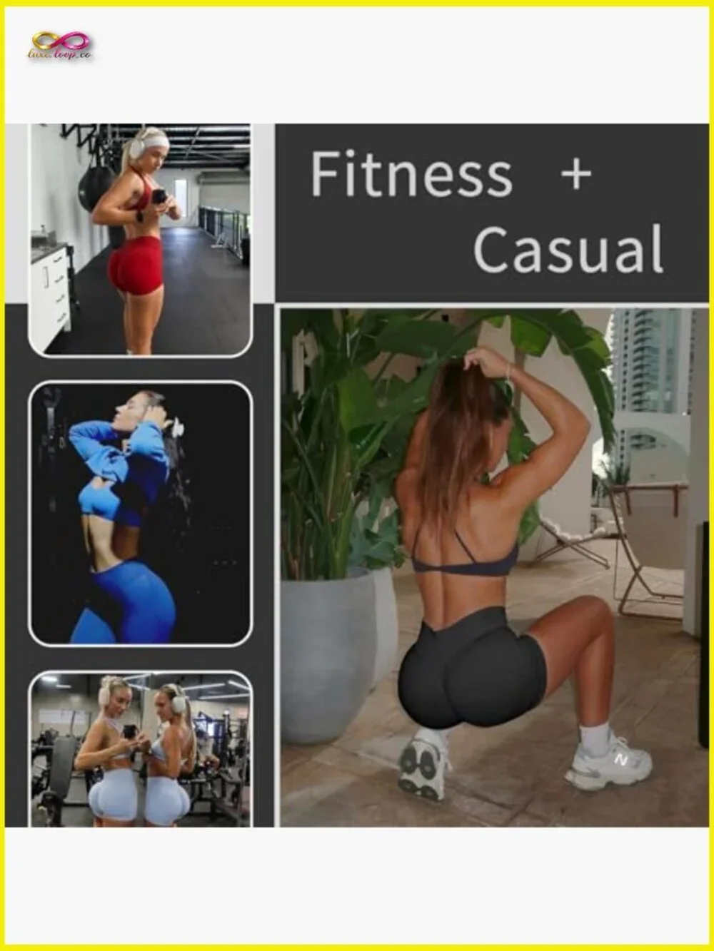 Seamless Workout Impact Shorts 4.5 Scrunch Butt Lifting Tummy Control Gym Bike